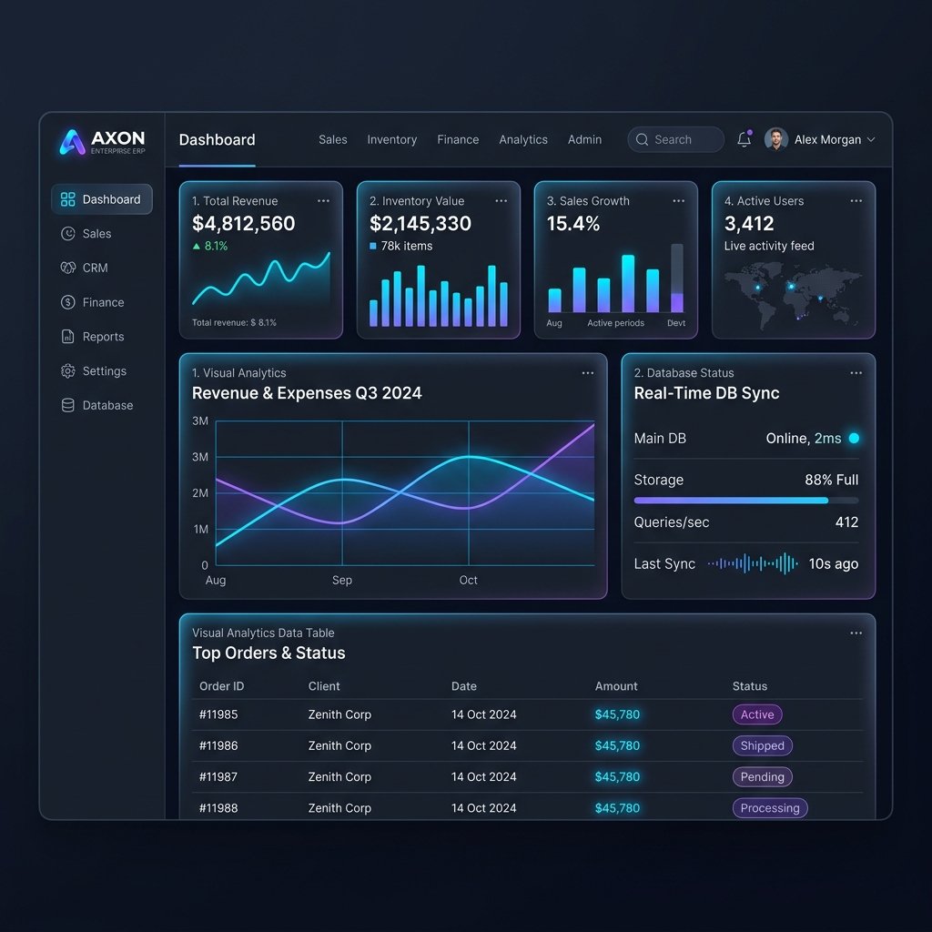 FusionERP dashboard interface